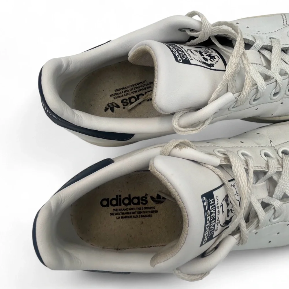 Adidas Stan Smith Kids 4.5 White Leather Sneakers Preowned Womens 6.5 Unisex